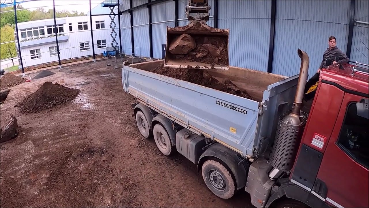 Liebherr / Bagger / Hallen Neubau , Fundamentaushub ,Füllbeton / Cabview / GoPro Hero / Hallenbau