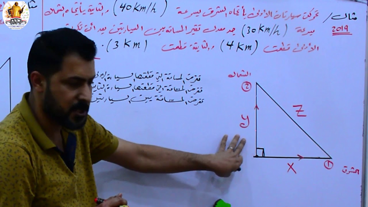 الاستاذ وليد غني (الرياضيات) المعدلات المرتبطة بالزمن الحالة الاولى الجزء الثاني