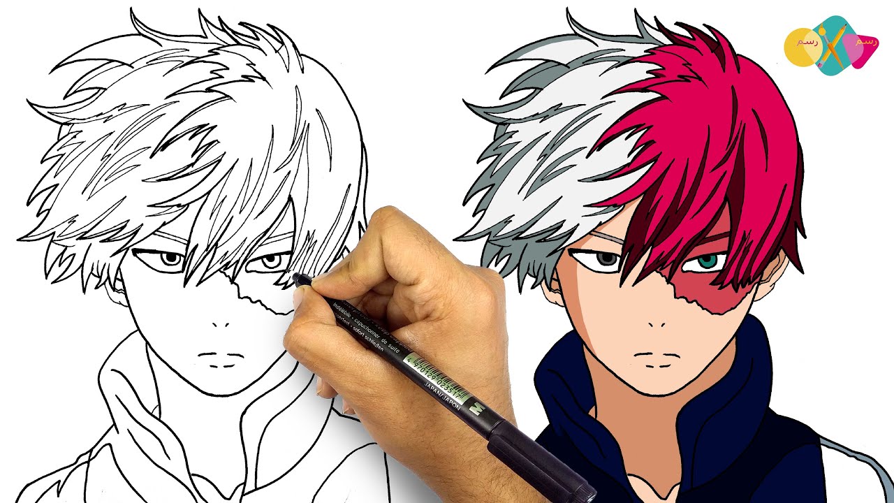 how to draw todoroki easy step by step || from my hero academia anime