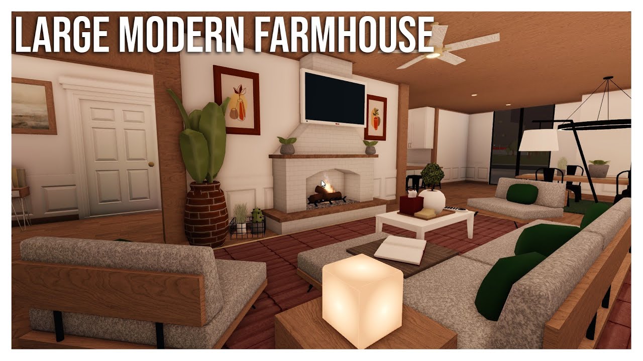 ROBLOX | Bloxburg: Large Modern Family Farmhouse Speedbuild | Part 3/3 | Ellvoi