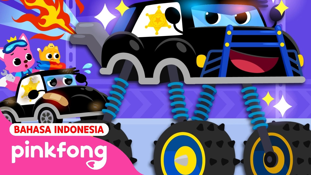 Truk Monster Polisi Rusak! | Kartun Mobil | Pinkfong Baby Shark Indonesia