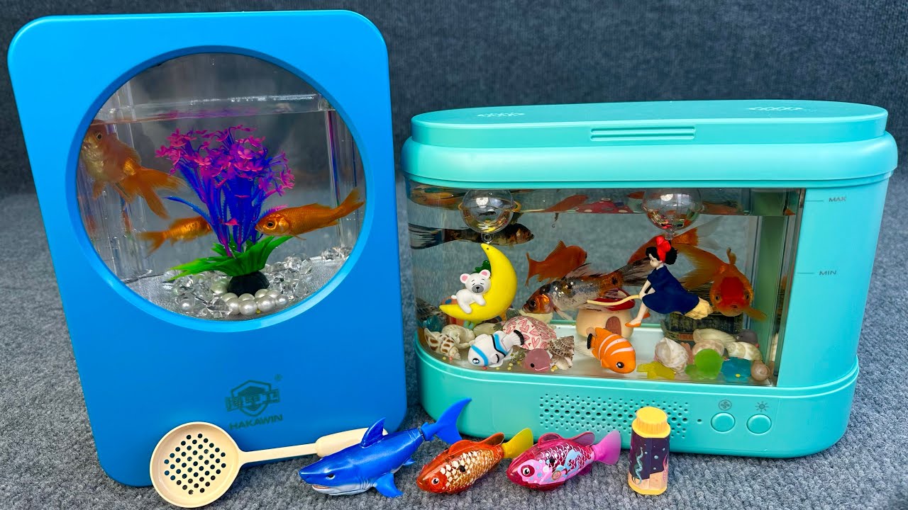 Satisfied unboxing aquarium magnetic fish robot fish live fish fishing toy set ASMR | Toy evaluation