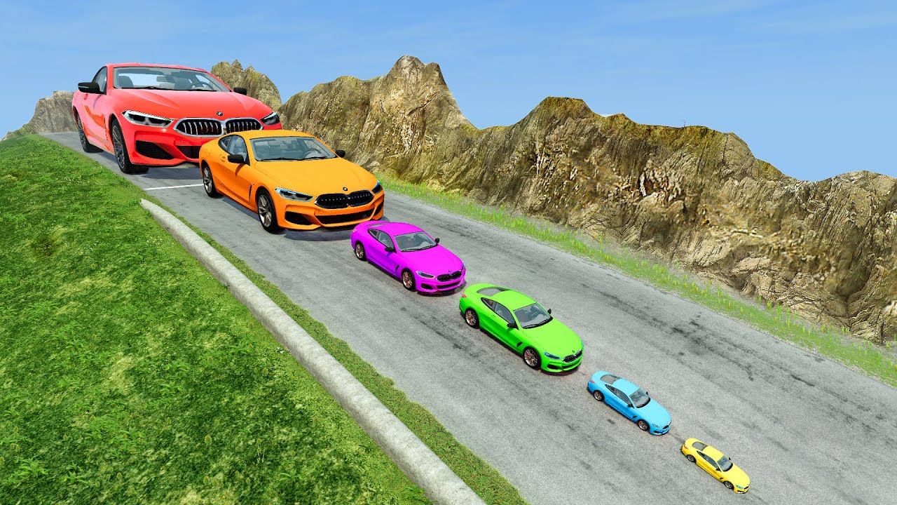 Big & Small Cars vs DOWN OF DEATH - BeamNG.Drive