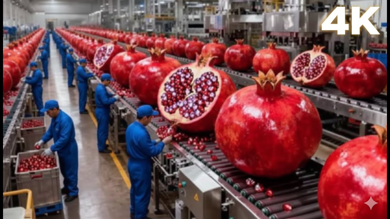 Inside the High Tech Pomegranate Factory From Fresh Fruit to Juice