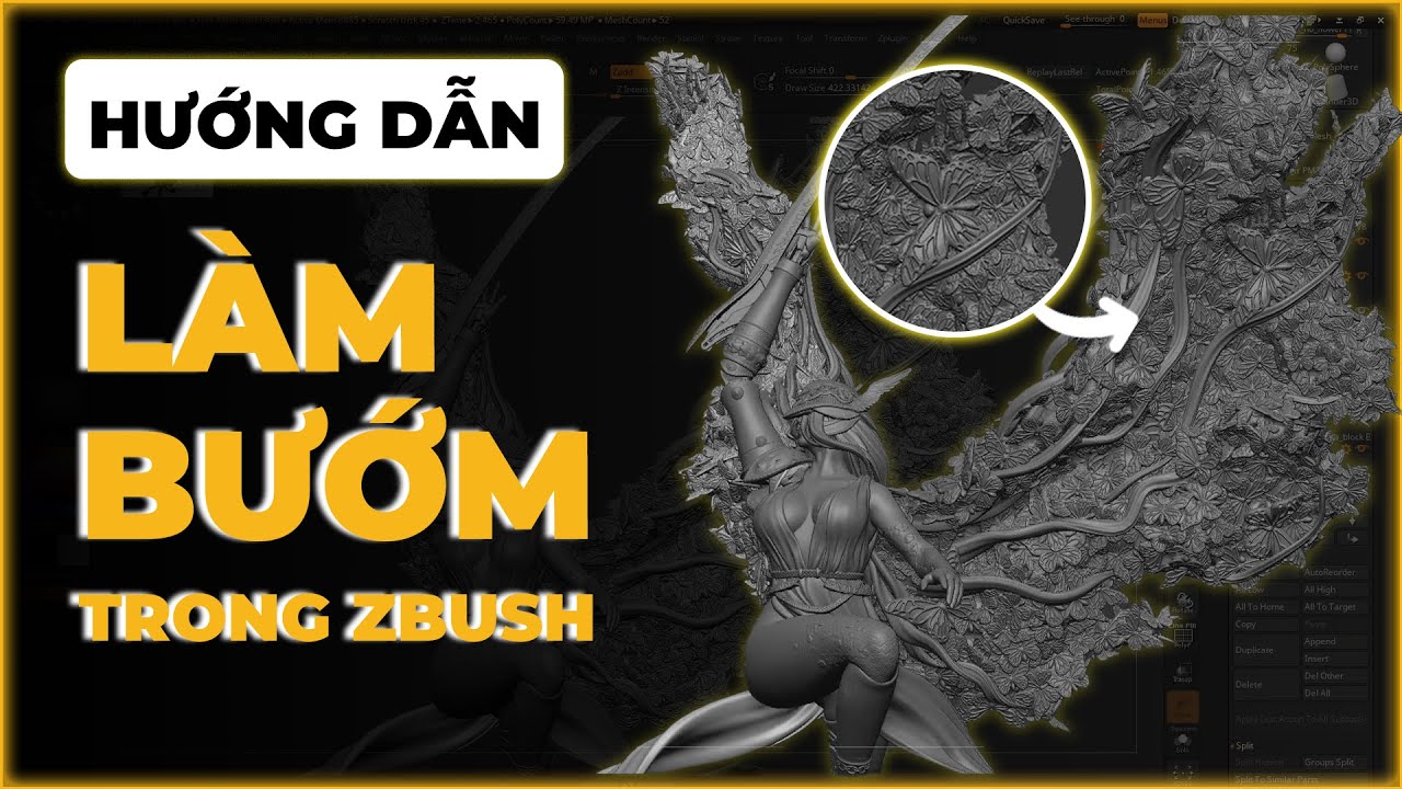 Tự Học 3D Online - Hướng dẫn làm bướm bằng lệnh Nanomesh trong Zbrush