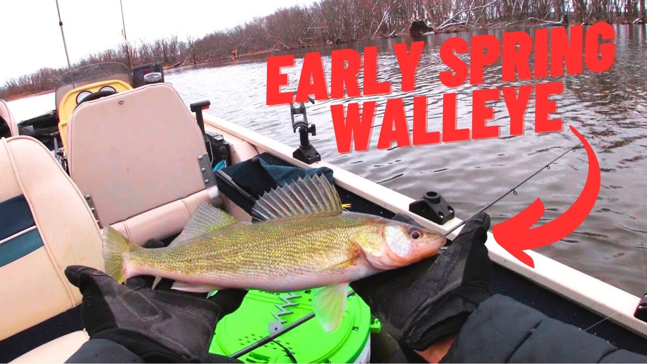 EARLY SPRING WALLEYE ON THE ROCK RIVER!!