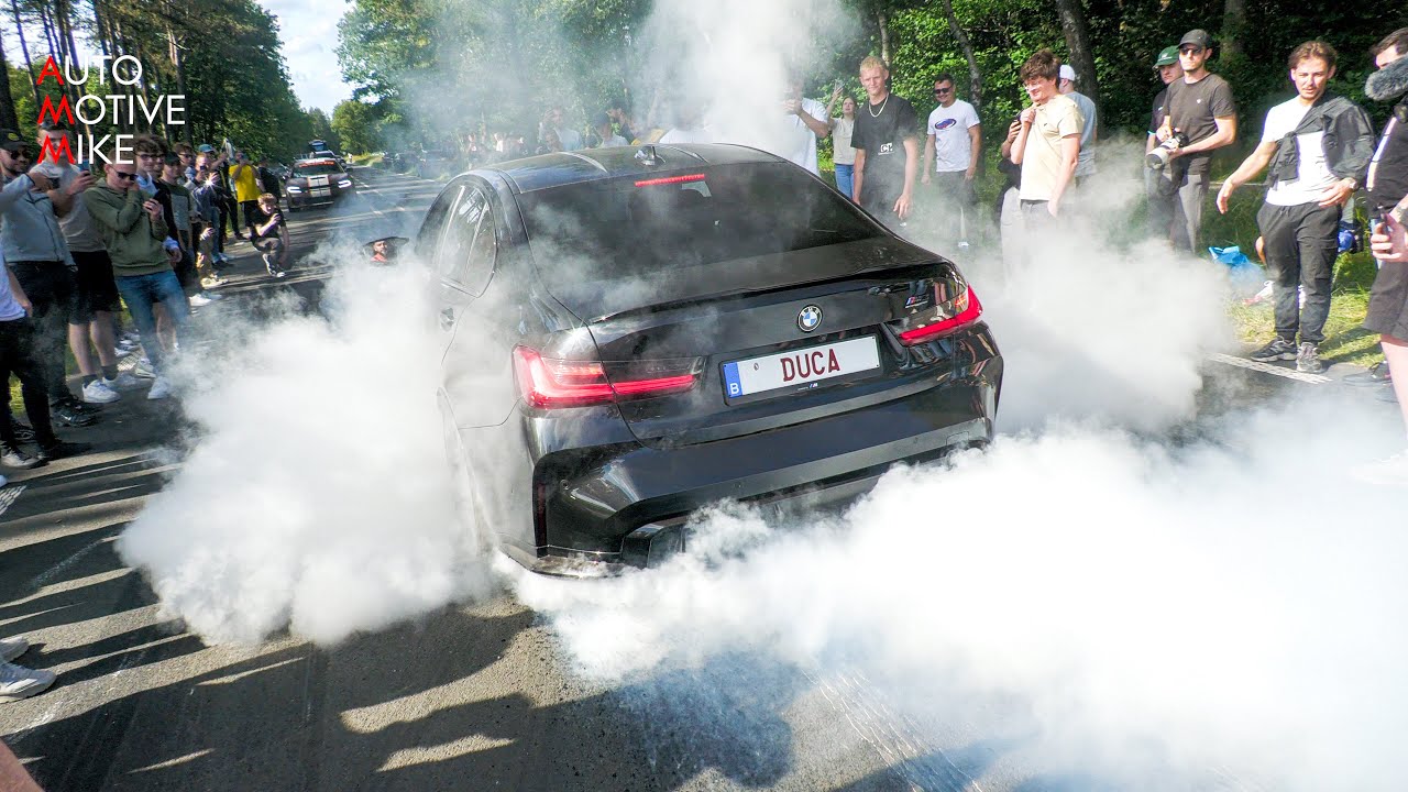 Modified BMW's Leaving Bimmerfest 2024 ! BURNOUTS , 1100HP E30, Manhart M2 G87, MHX650, LB Walk M3