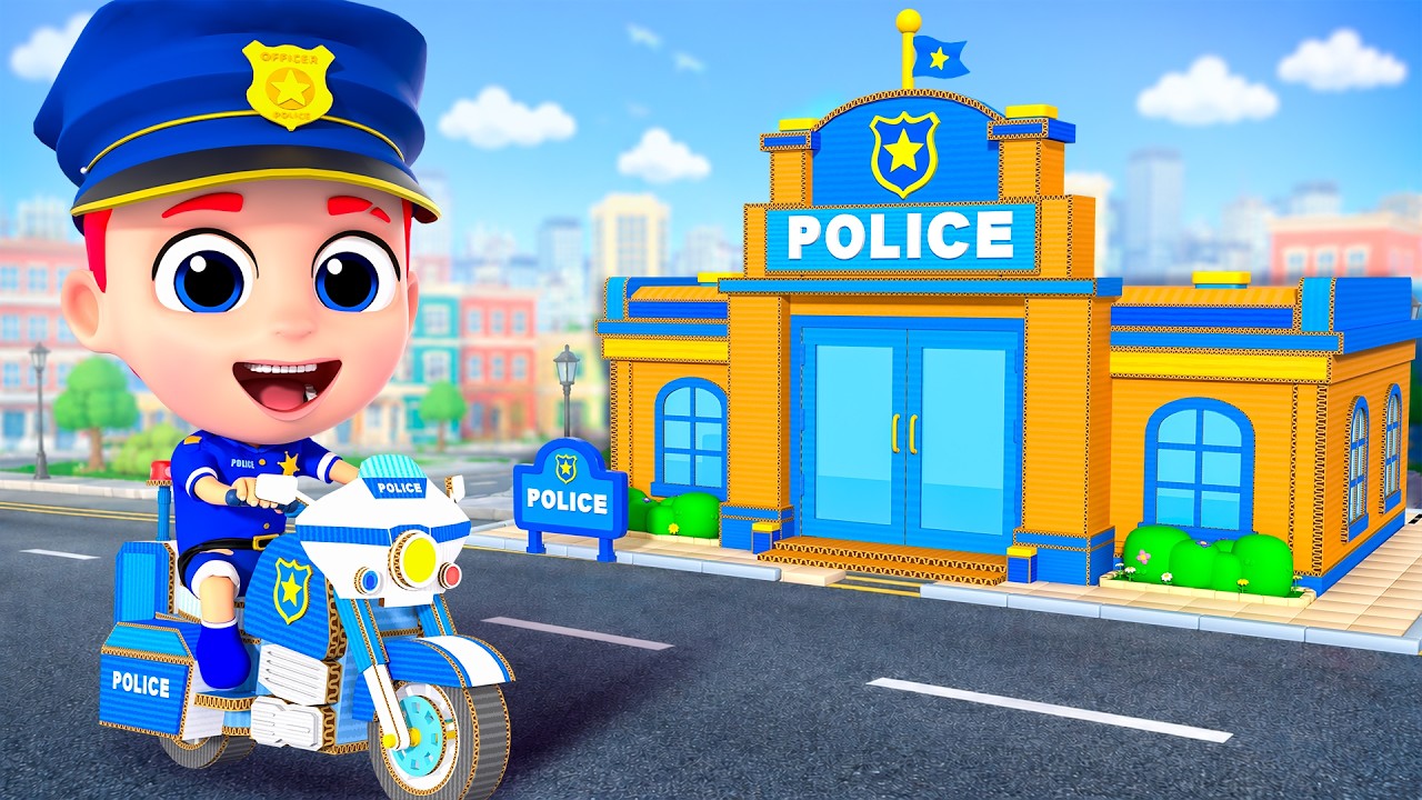 Cardboard Police Station | Cardboard World | Tinytots Nursery Rhymes & Kids Songs