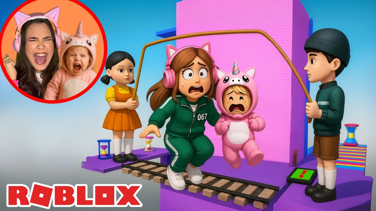 EU E MINHA FILHA JOGAMOS SLAP TOWER DO SQUID GAME no ROBLOX