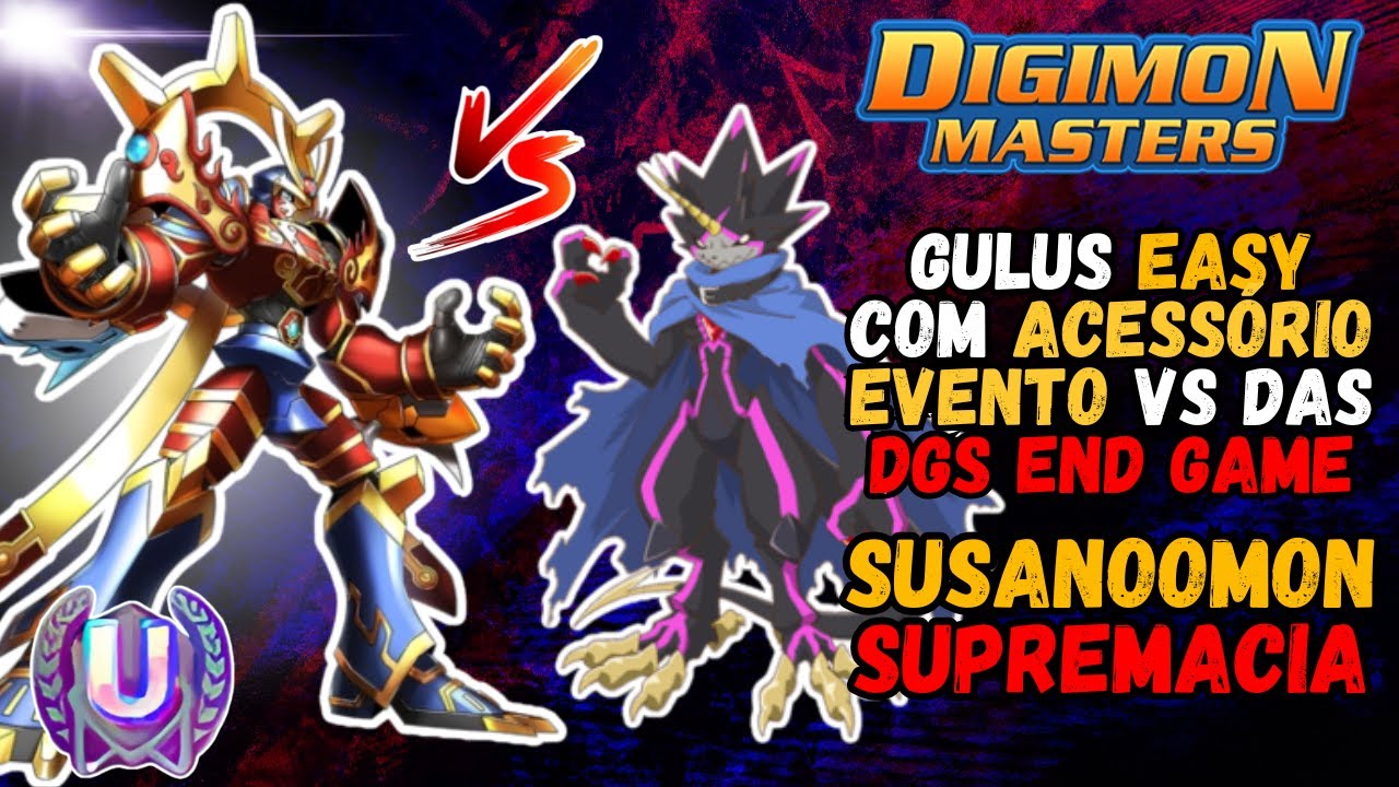 SUSANOOMON RANK U VS GULUS EASY COM ACESSÓRIOS DO EVENTO - DIGIMON MASTERS ONLINE