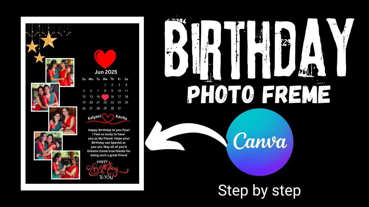 Canva मध्ये वाढदिवस व कॅलेंडर फोटो फ्रेम तयार करा | Birthday & Calendar Frame Design
