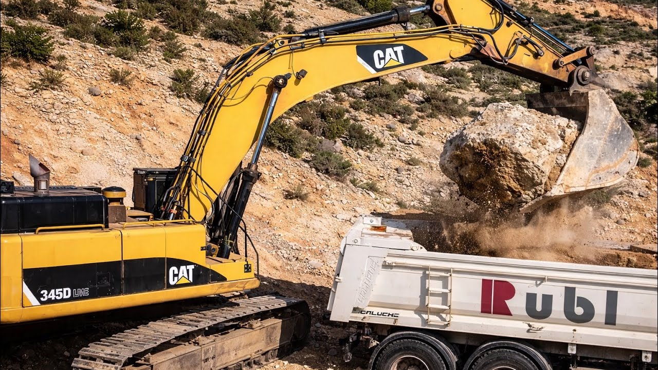 CAT 345D LME Excavator Power | Massive Heavy Equipment in Action