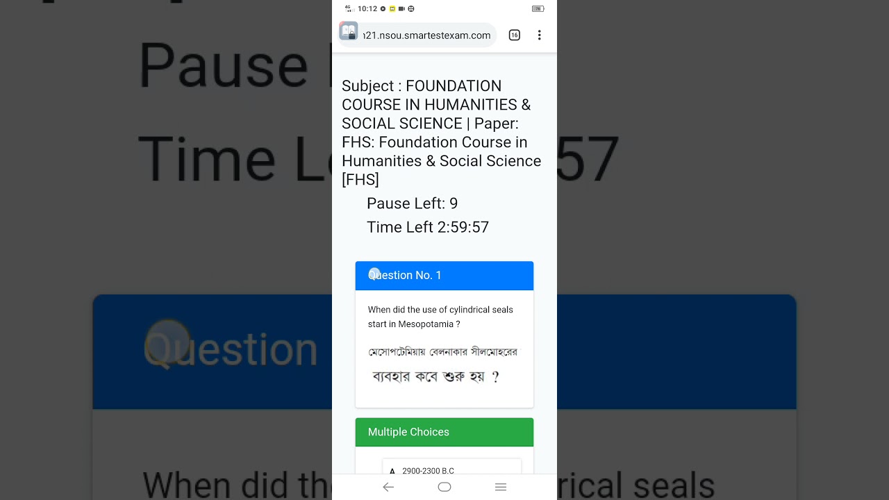 NSOU BDP FHS ONLINE EXAM ANSWER 2021 OCTOBER