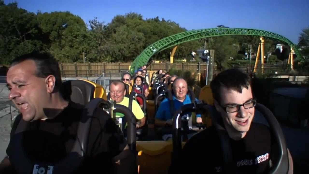 Cheetah Hunt Roller Coaster Front Seat POV Rider Cam Busch Gardens Tampa Florida