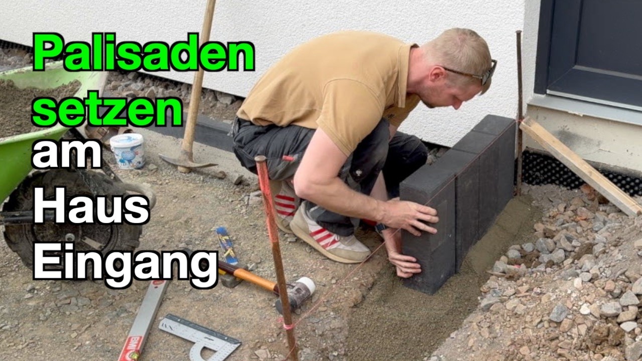 Wie man Palisaden selber setzt am Hauseingang DIY