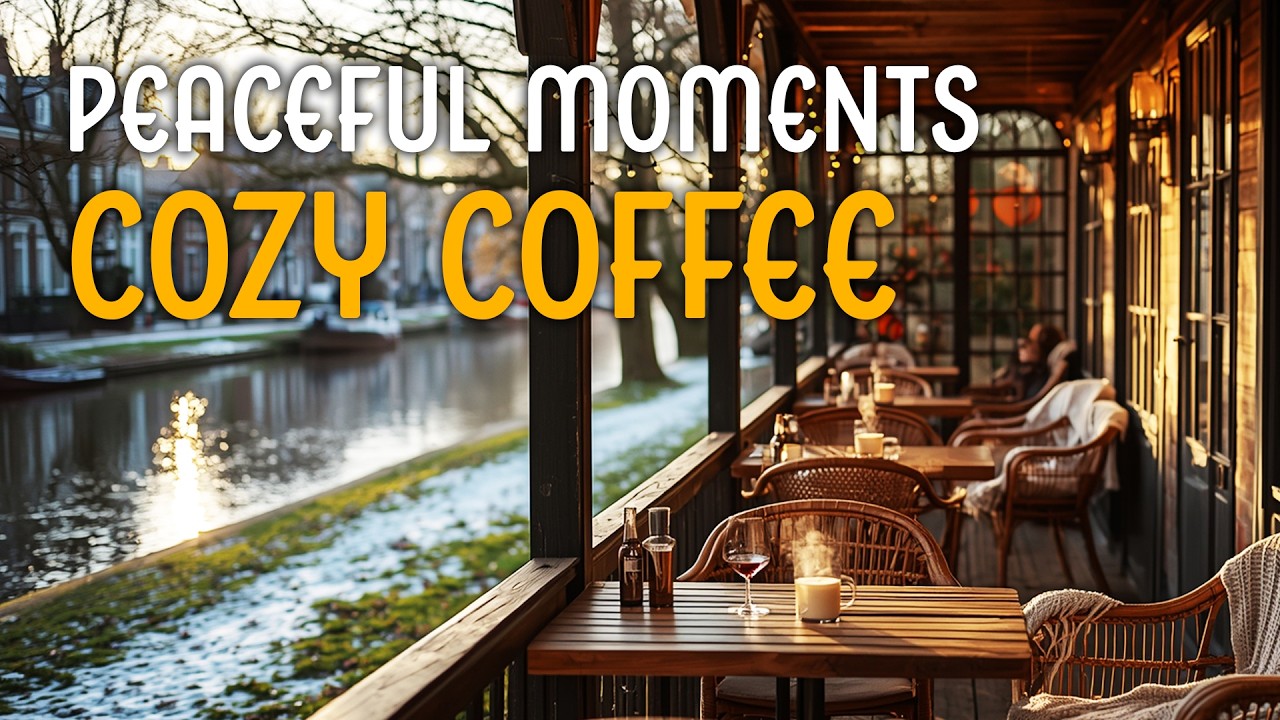 Golden Hour Coffee Jazz ☕ Peaceful Cafe Ambience by the Water (Relaxing 1.5H)