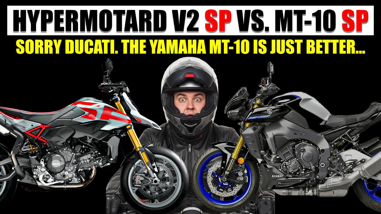 Ducati Hypermotard V2 SP 2026 года против Yamaha MT-10 SP