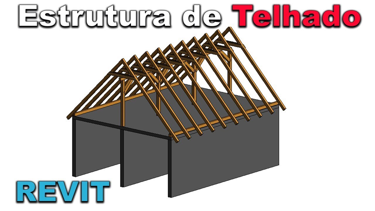 Estrutura de Telhado em Madeira no REVIT / Layout Arquitetura