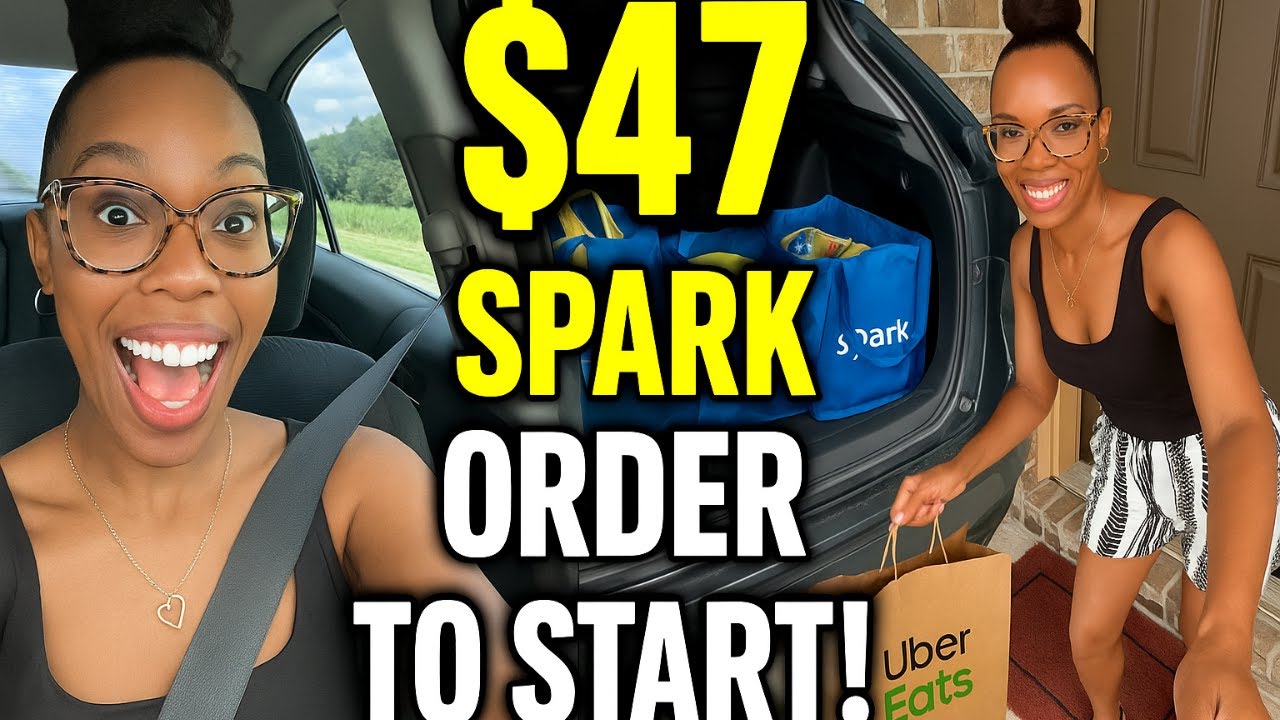 $47 SPARK Order to Start! 🌧️ Rain, Sun & Hustle with DoorDash + Uber Eats + Spark | Gig Vlog 2025