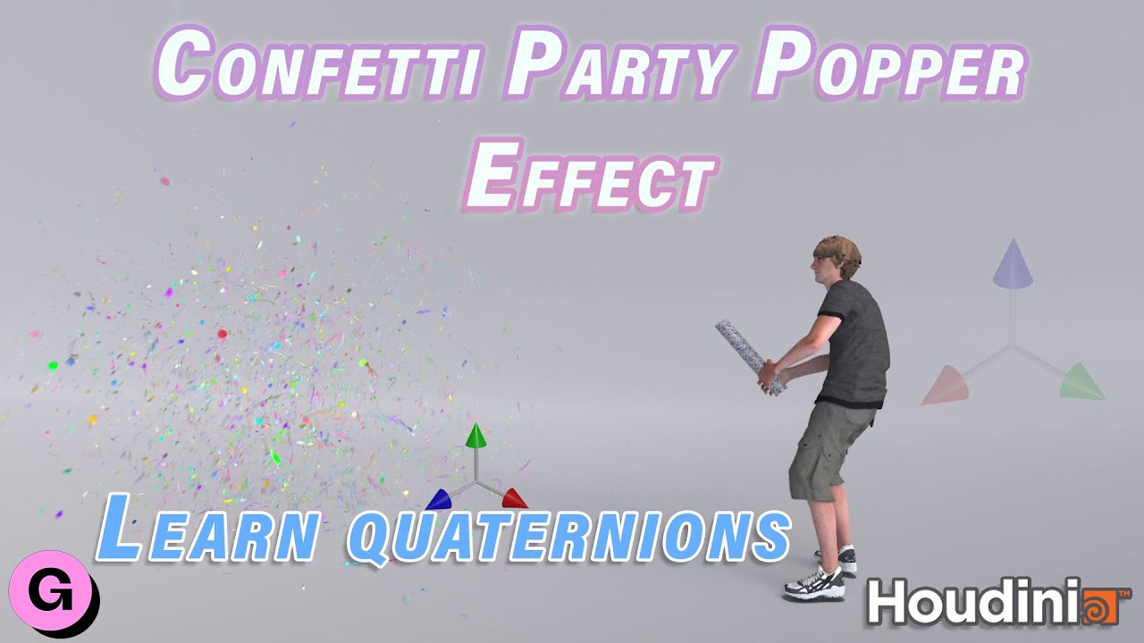 How to make confetti or party popper effect in Houdini | Learn quaternions in Houdini