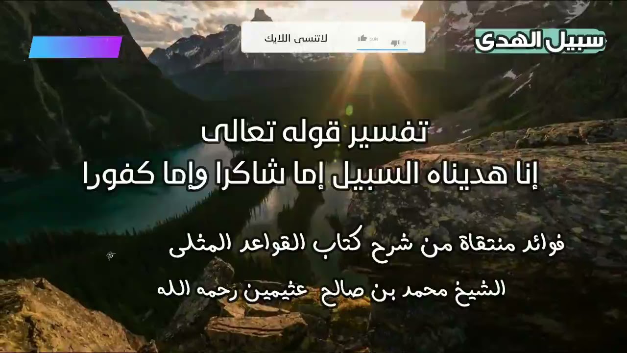 تفسير قوله تعالى إنا هديناه السبيل إما شاكرا وإما كفورا 