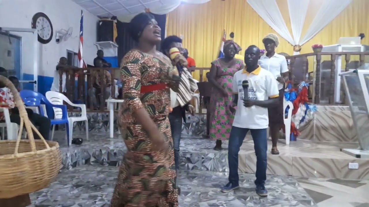 Min Helena  Lougon ministering at the United Liberia inland church Ganta nimba liberia