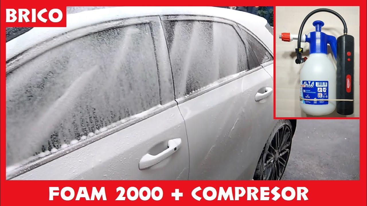 PULVERIZADOR ESPUMA PORTÁTIL COCHE | LAVAR COCHE - ALTA FOAM 2000 + COMPRESOR [TUTORIAL] [BRICO]