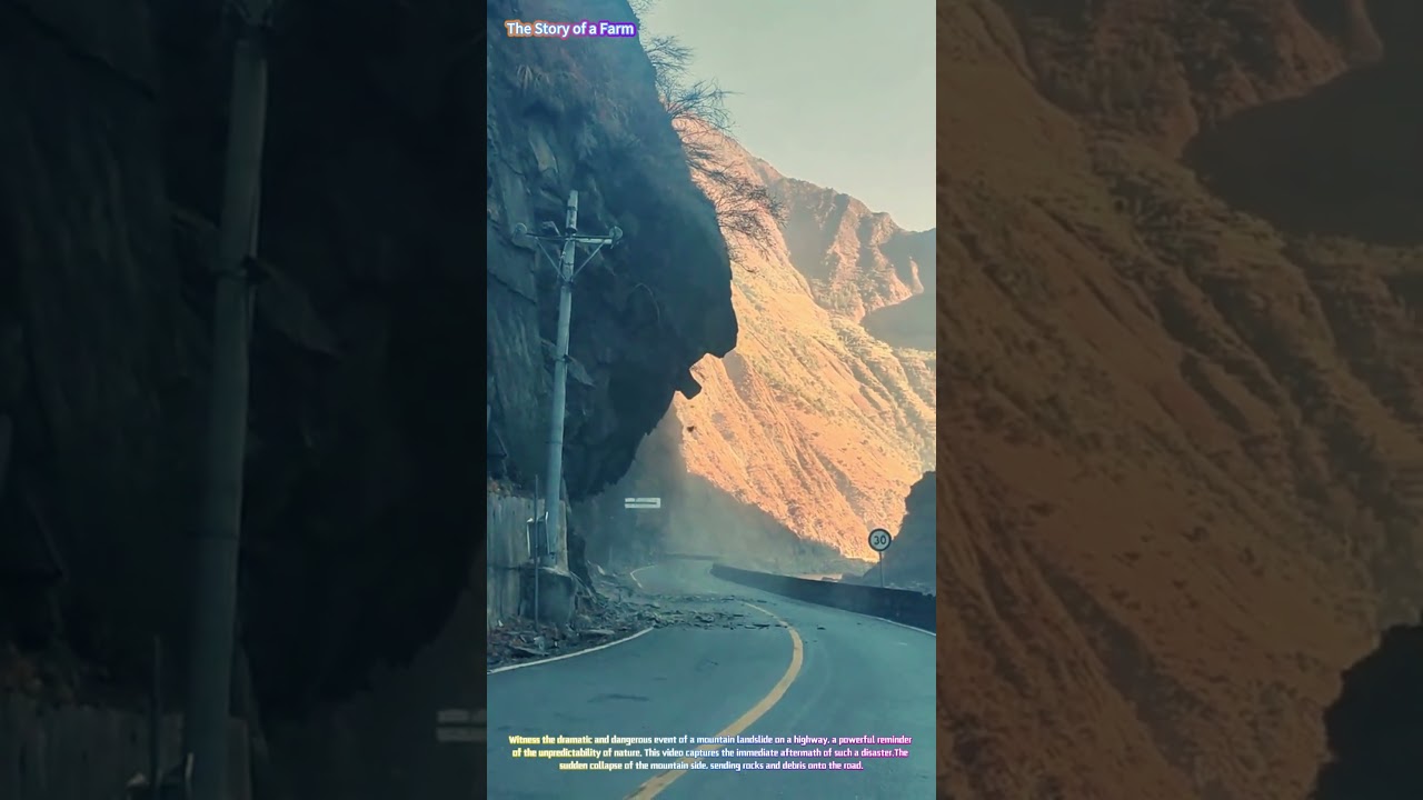 Real Capture of a Mountain Landslide on a Highway 🏞🏔