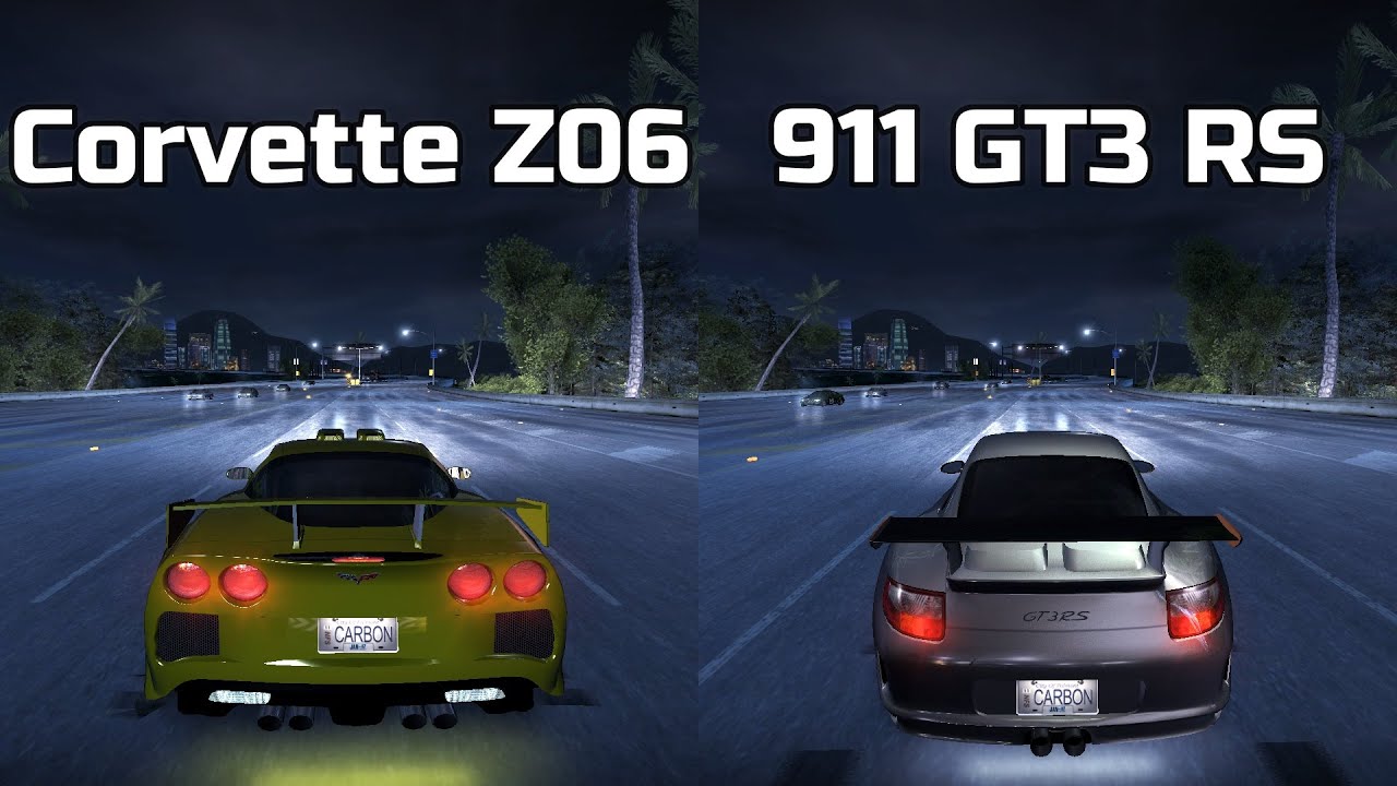 Chevrolet Corvette Z06 vs Porsche 911 GT3 RS - Need for Speed Carbon (Drag Race)