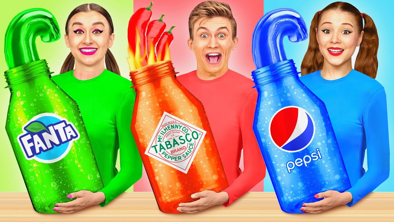 Mangiare Solo UN CIBO COLORATO per 24 Ore   Challenge | Olala