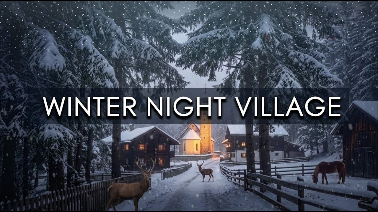 Winter Village Snowfall ❄️ | 8 Hours Celtic Medieval Music for Deep Sleep & Peace[No Ads]