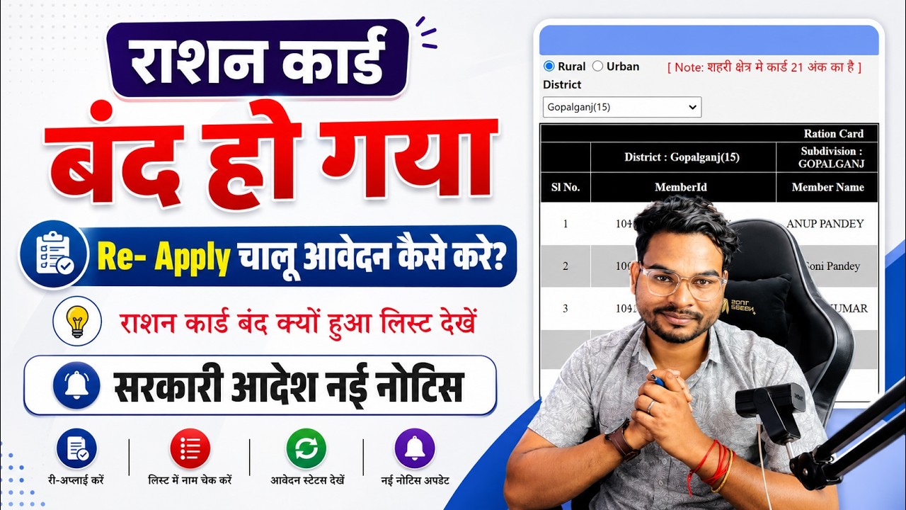 Ration Card Cancel Big Update | राशन कार्ड रद्द हो गया  Re- Apply कैसे करे | ऐसे होगा चालू आवेदन