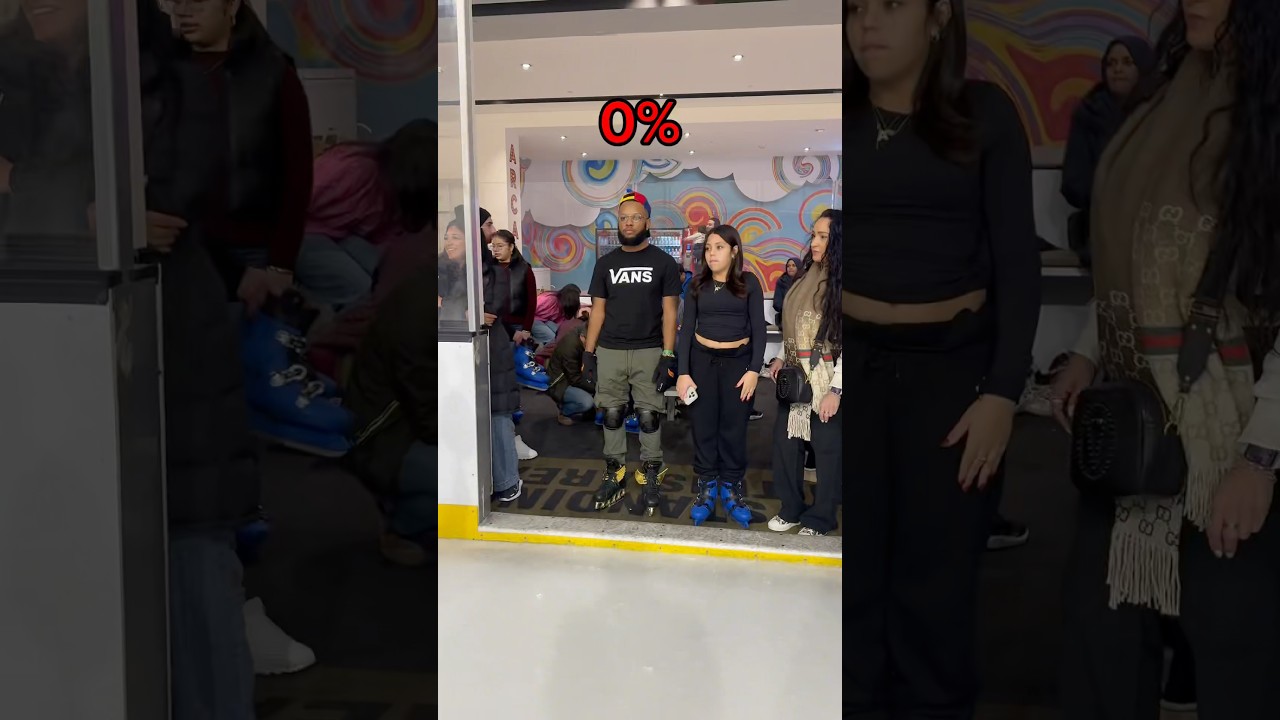Ice Skating Level 1-100 ⛸️😱#iceskate #iceskating #beginner #pro