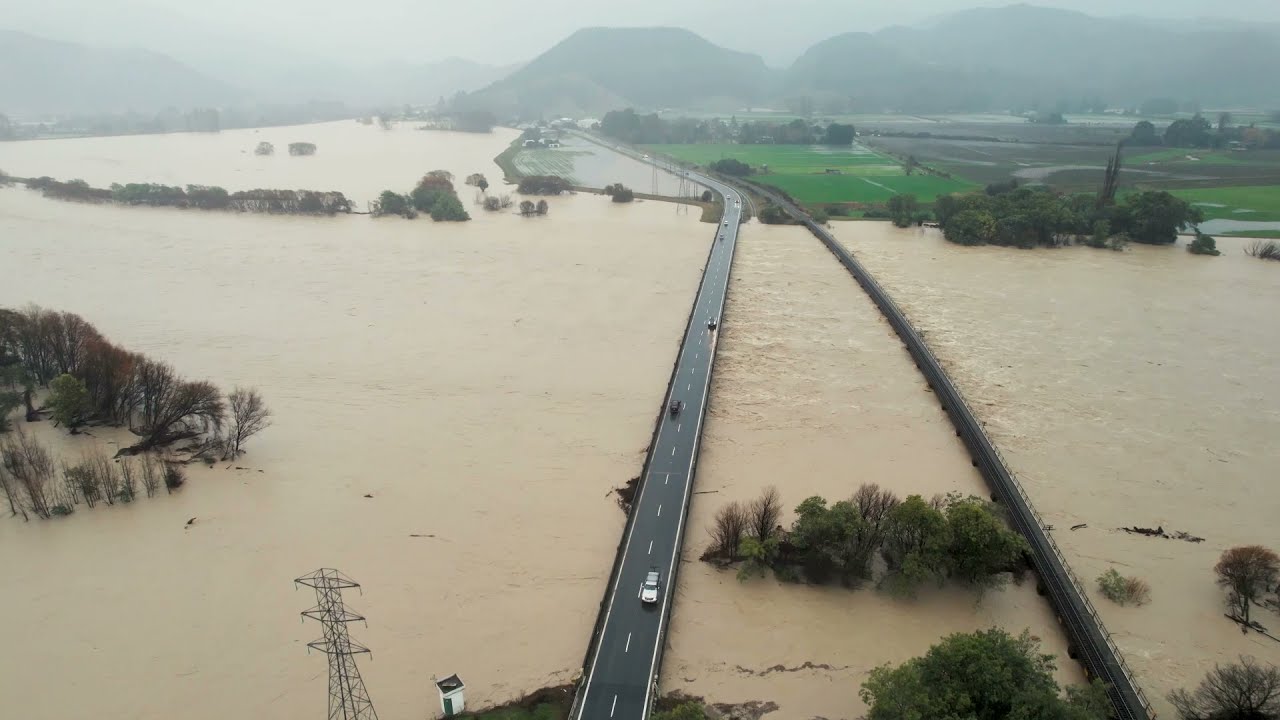 Drone Footage Captures Heavy Flooding on New Zealand's South Island