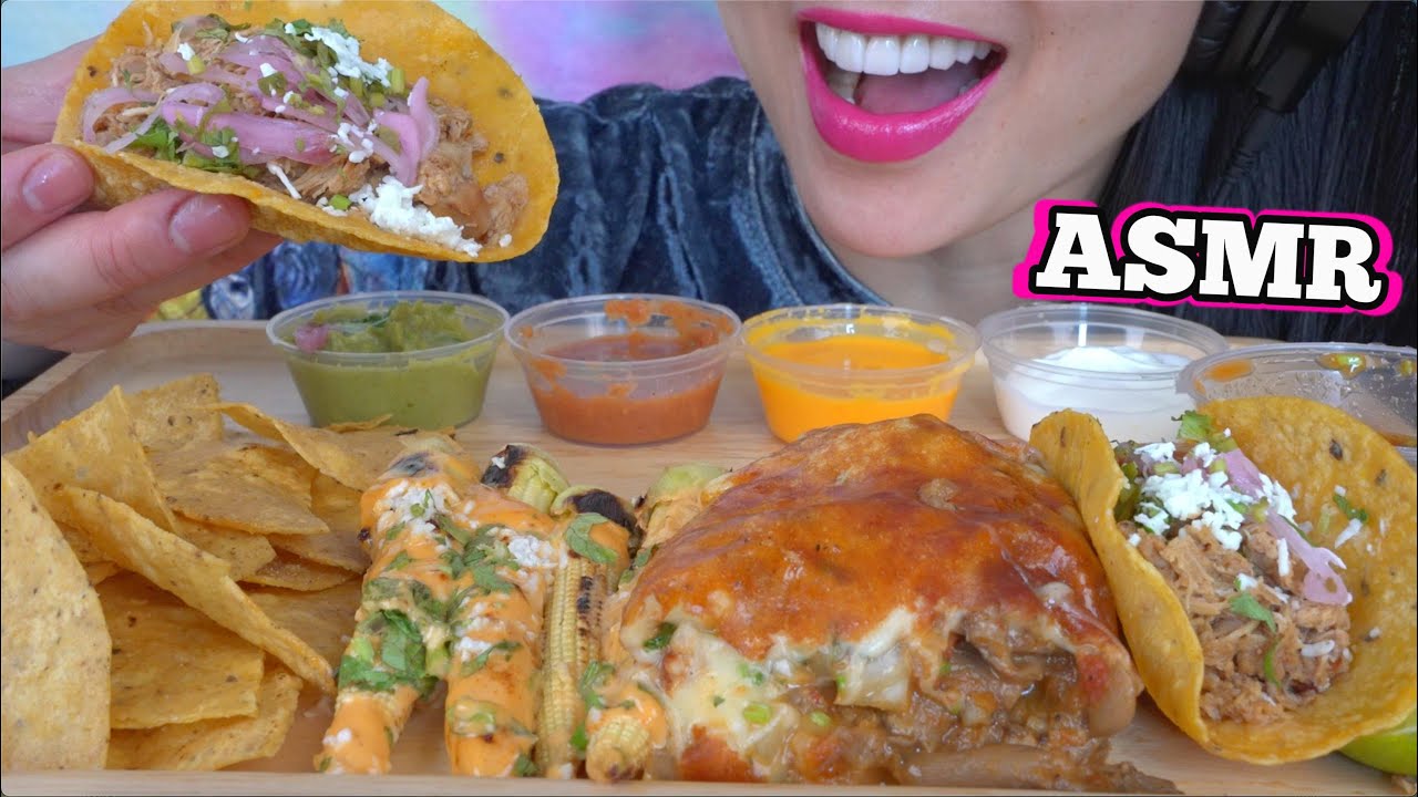ASMR JUICY KETO BURRITO + ELOTE CRUNCHY NACHO (EATING SOUNDS) NO TALKING | SAS-ASMR
