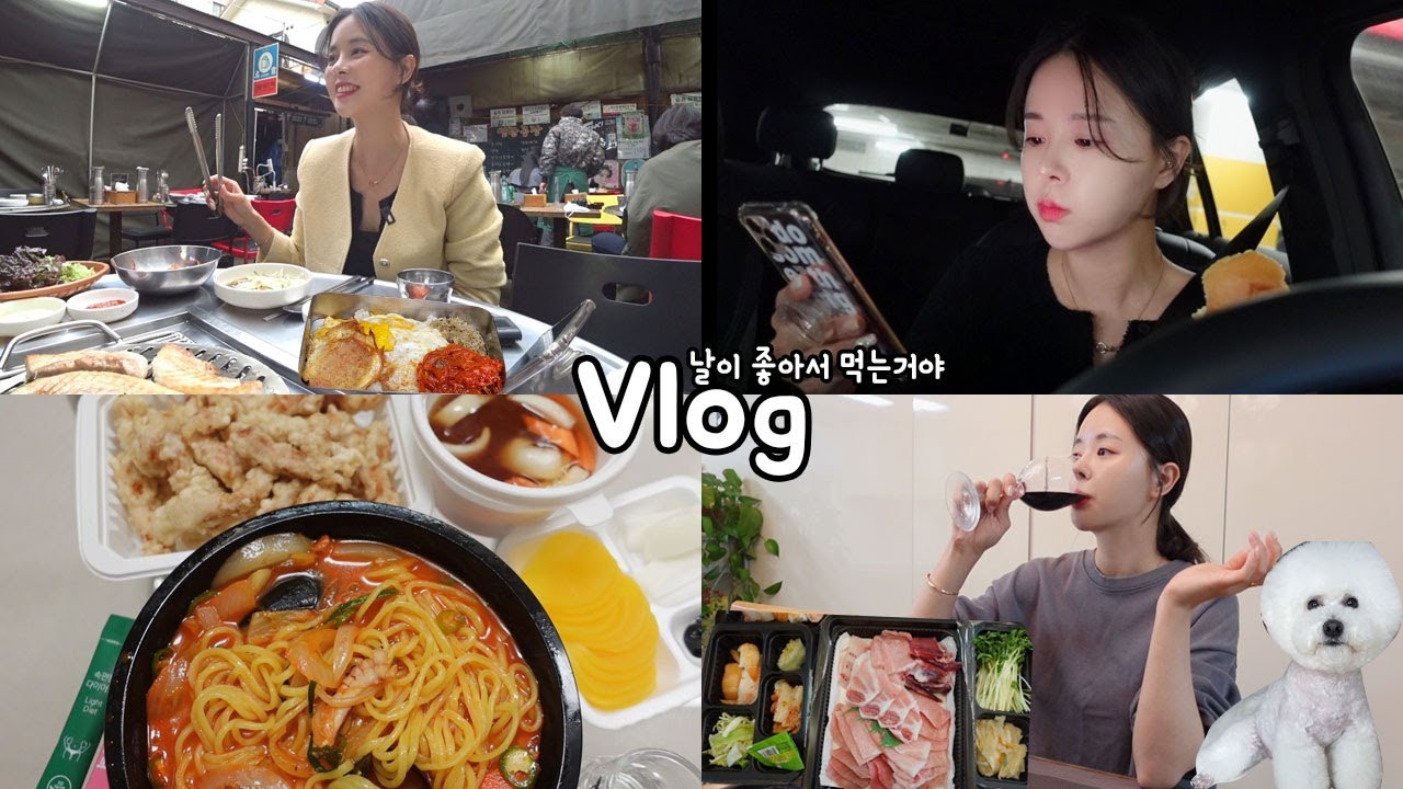 [먹방vlog] 내가 좋아하는거 국물도 잔뜩, 야외먹방까지  _ 혼술 짬뽕+야장 삼겹살+참치회+강남교자+모둠회+갈비찜+탕수육+김육삼