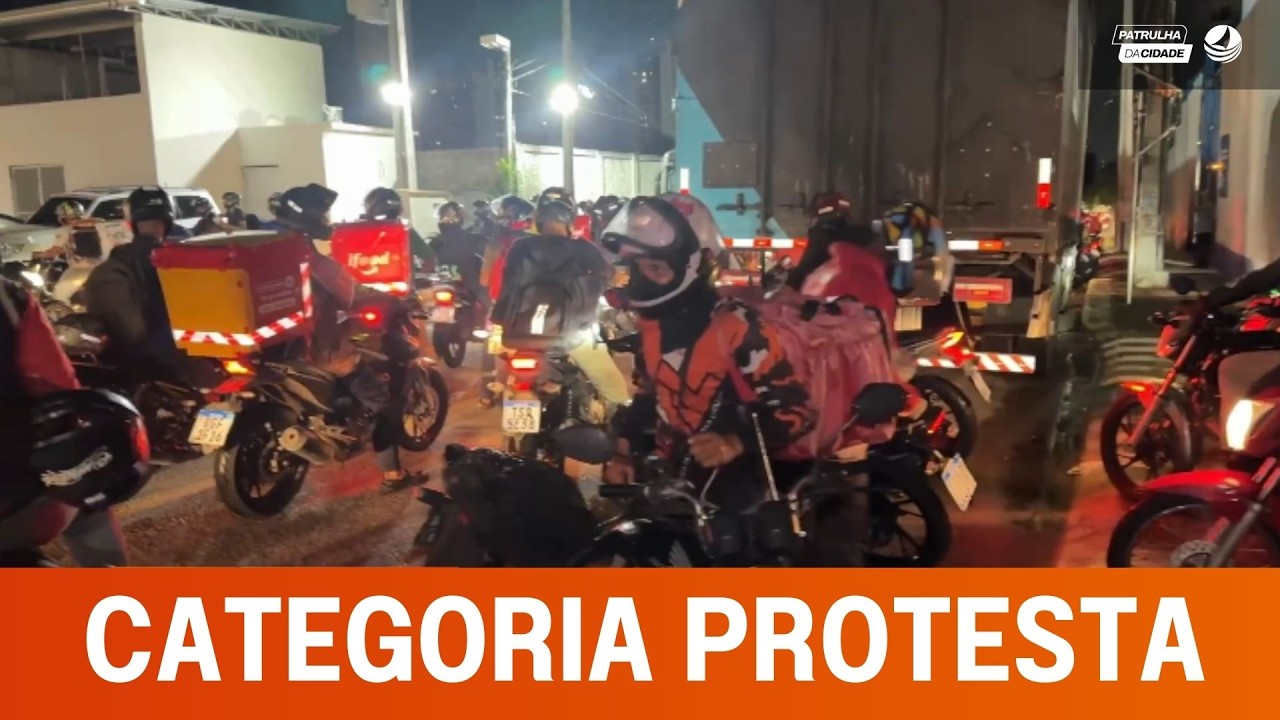 Motoentregadores denunciam agressão durante manifestação