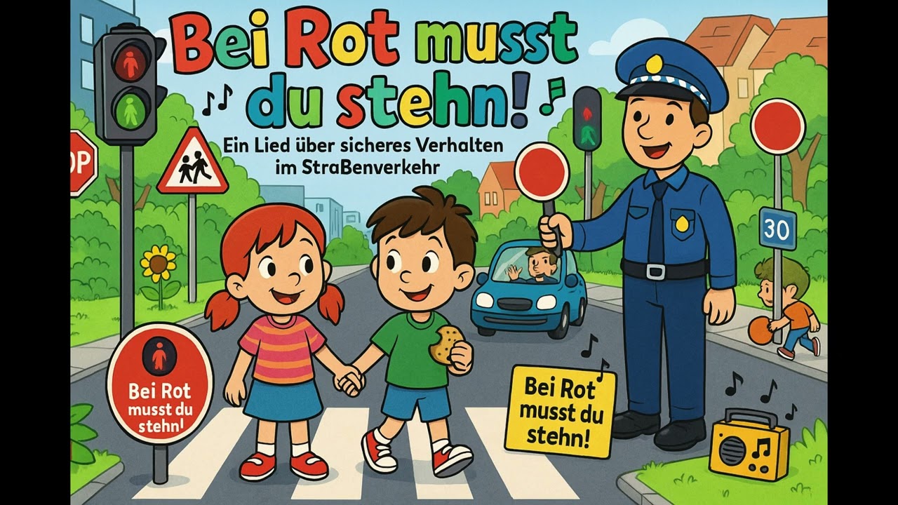 Rot stehn! Grün gehn! 🚦🎷 | Kinder-Jazz über die Ampel & Verkehr | Lieder-Zwerg