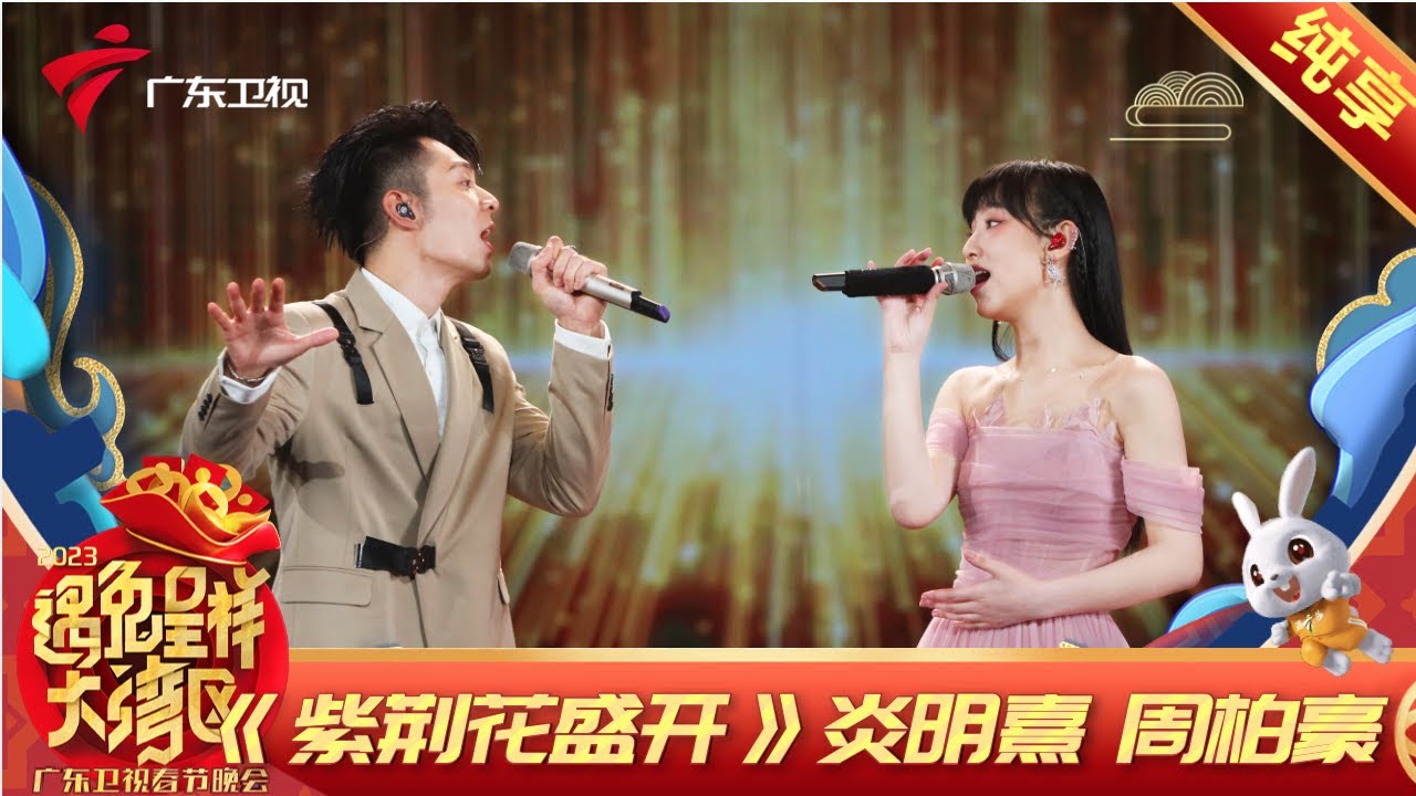 【纯享】炎明熹周柏豪深情合唱《紫荆花盛开》歌声与眼神都是满满的情感【2023湾区春晚】