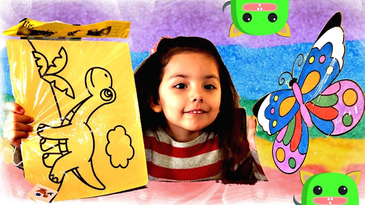 DURU DOĞA | Kum Boyama Yapmak İster misin? Dinozor Kum Boyama (Hopidik Video)