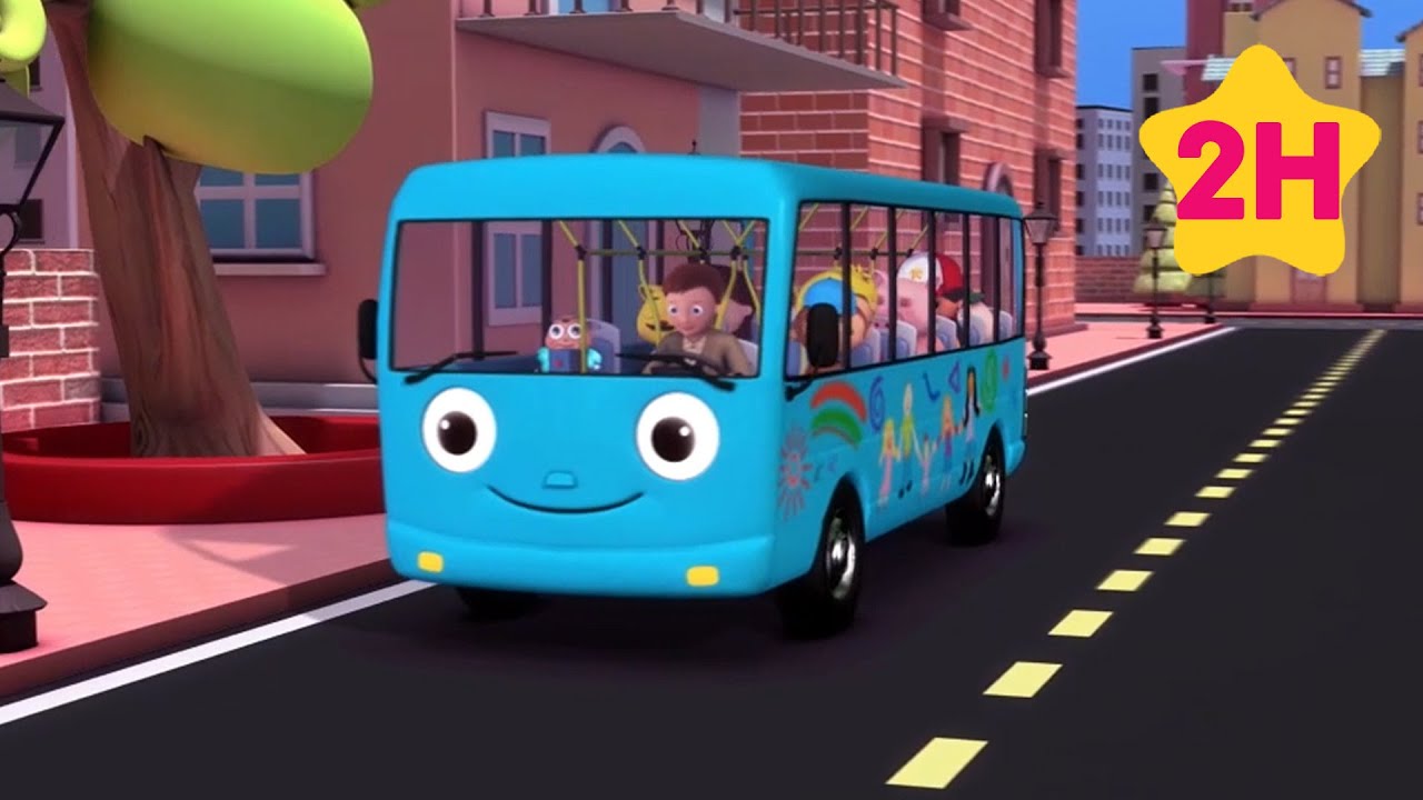 Las Ruedas del Autobús celeste | Canciones Infantiles🎵 Caricaturas para bebés
