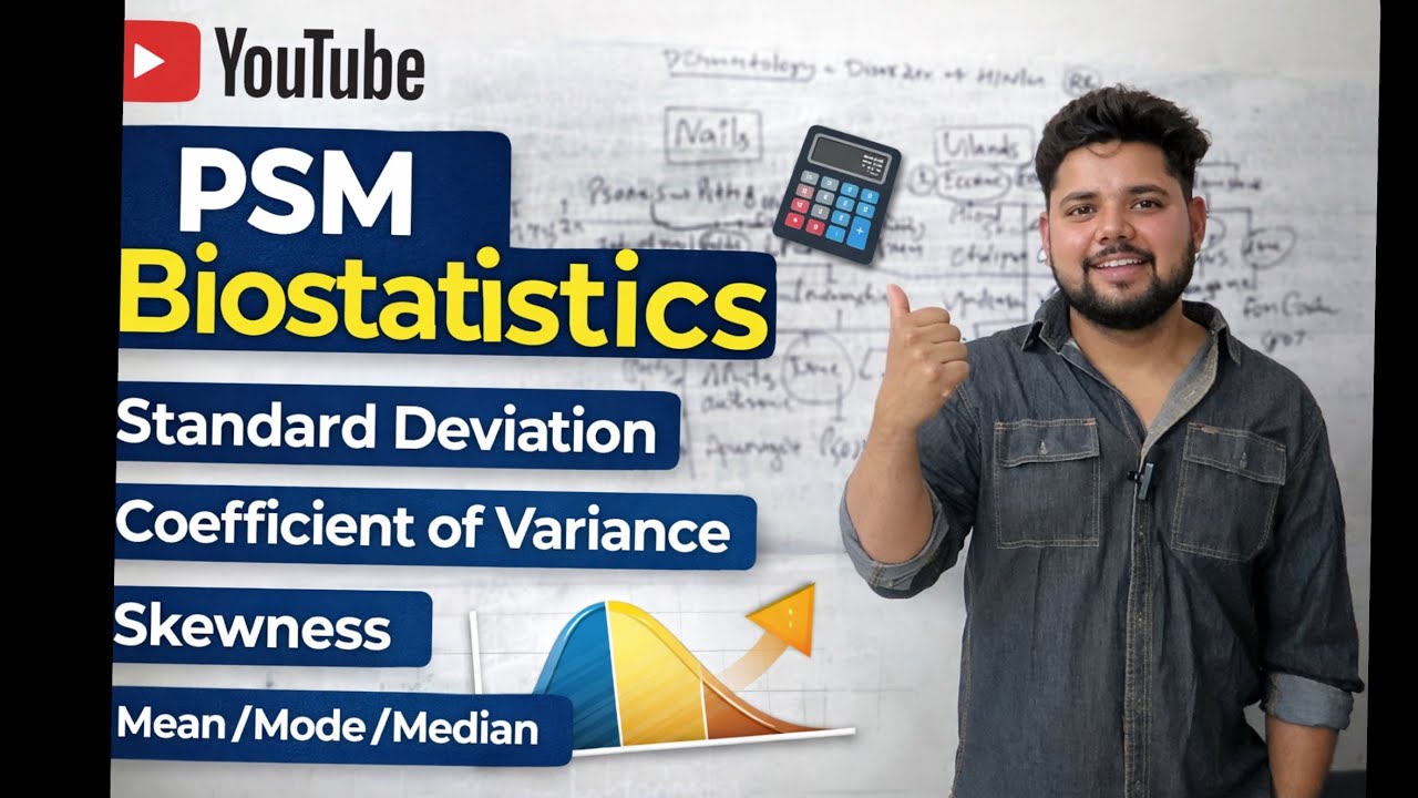 Biostatistics @Measures of Central Tendency#skew#Standard deviation (SD) #Standard Error