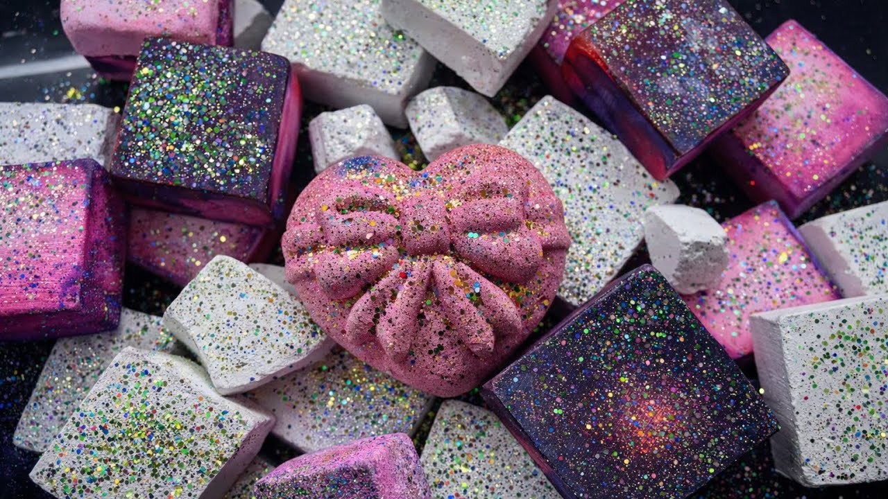 Refomed block homemade and fresh dyed block💜l asmr l asmr video l gymchalk l soft chalk l satisfying
