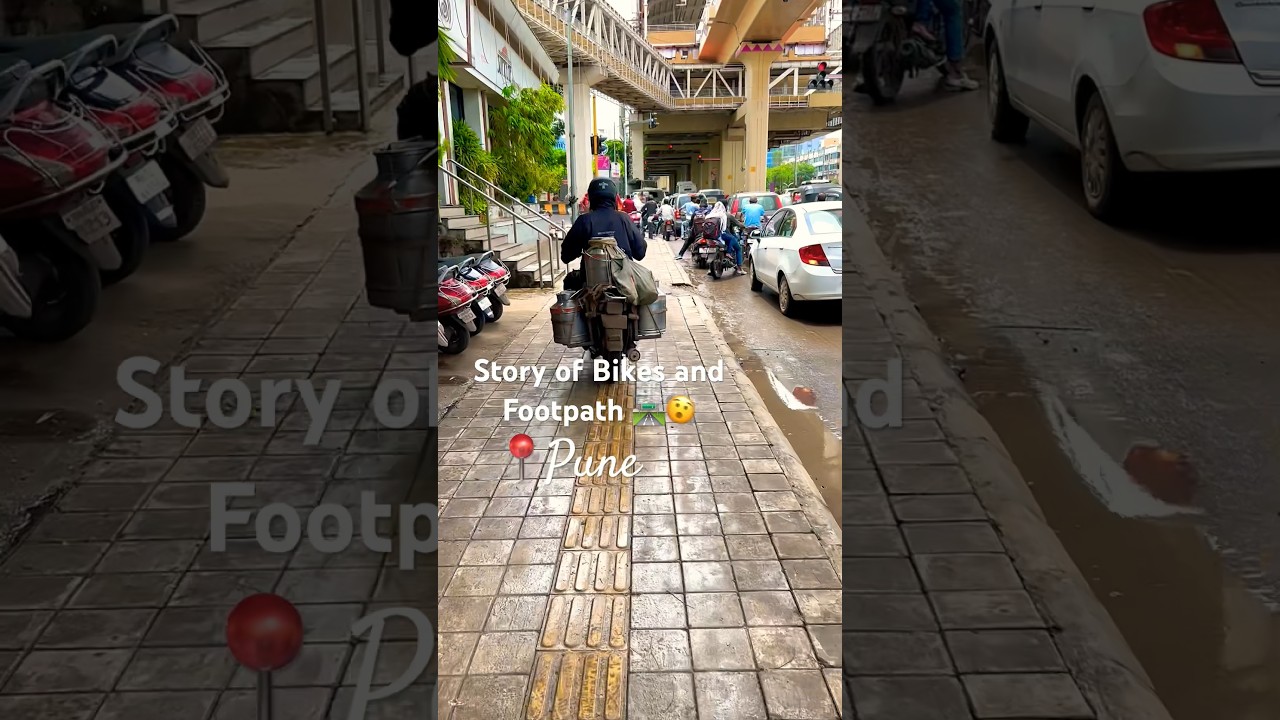 Pune traffic 😱 Footpath or Road #youtubeshorts #followrules #safetyfirst #reels #pune #shorts