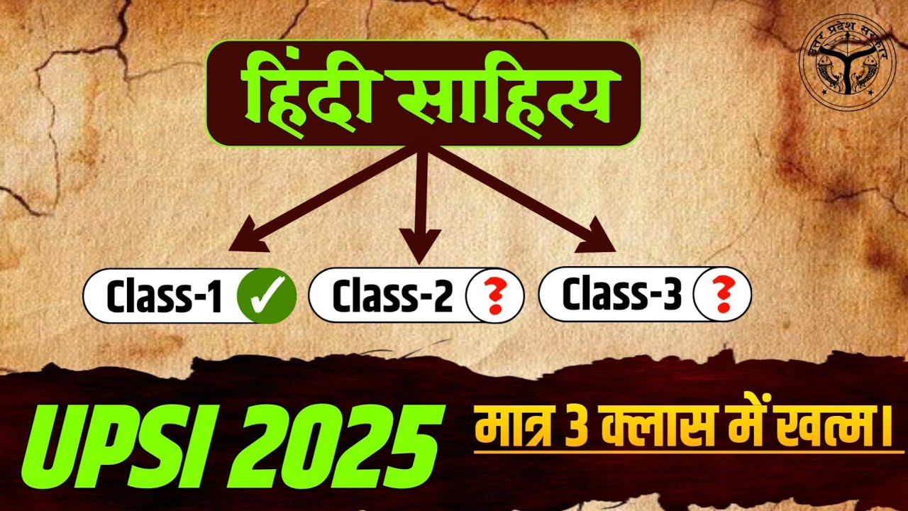 UPSI 2025 Hindi Sahitya | हिंदी भाषा का विकास - Class 01