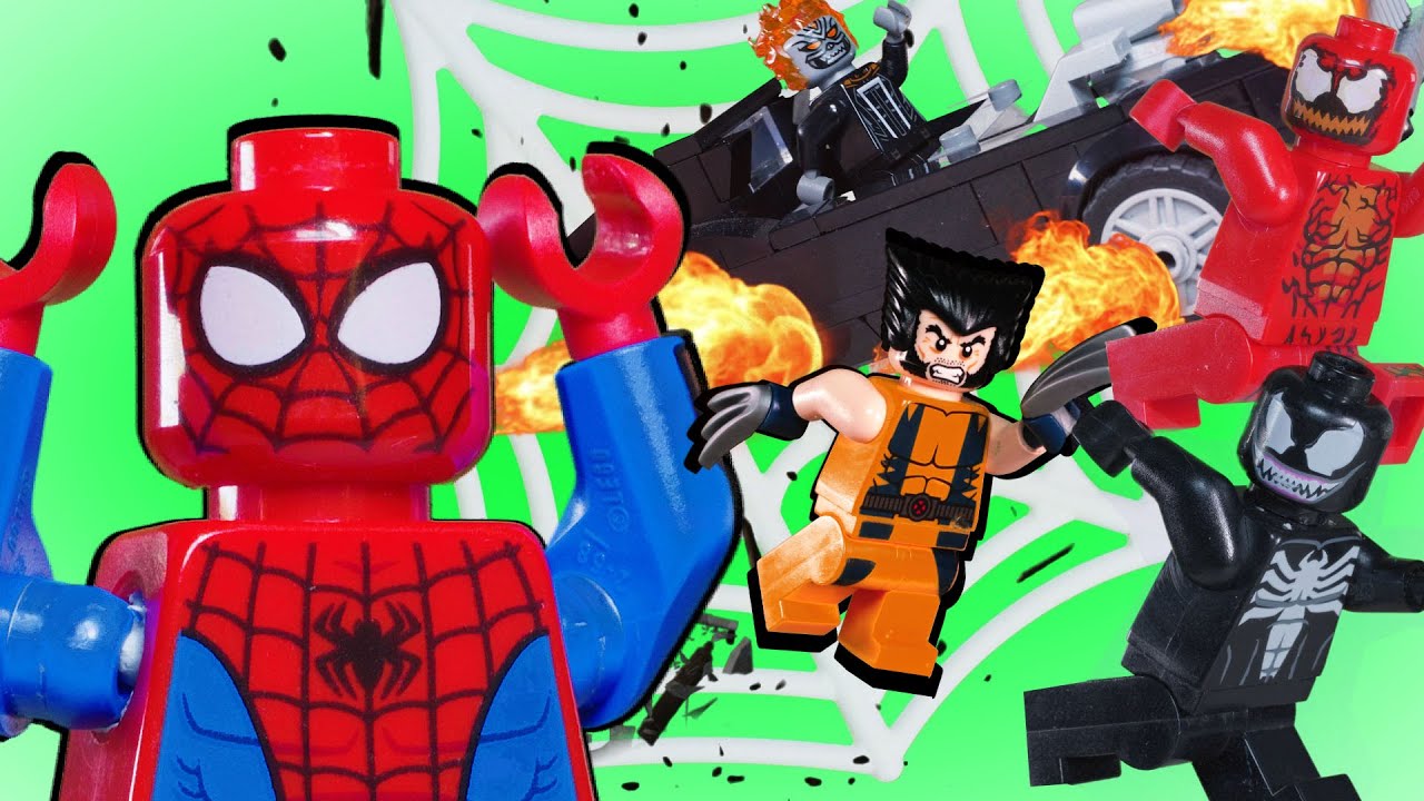 LEGO SPIDER-MAN AVENGERS RIDE ALONG  WOLVERINE & GHOST RIDER VS VENOM & CARNAGE
