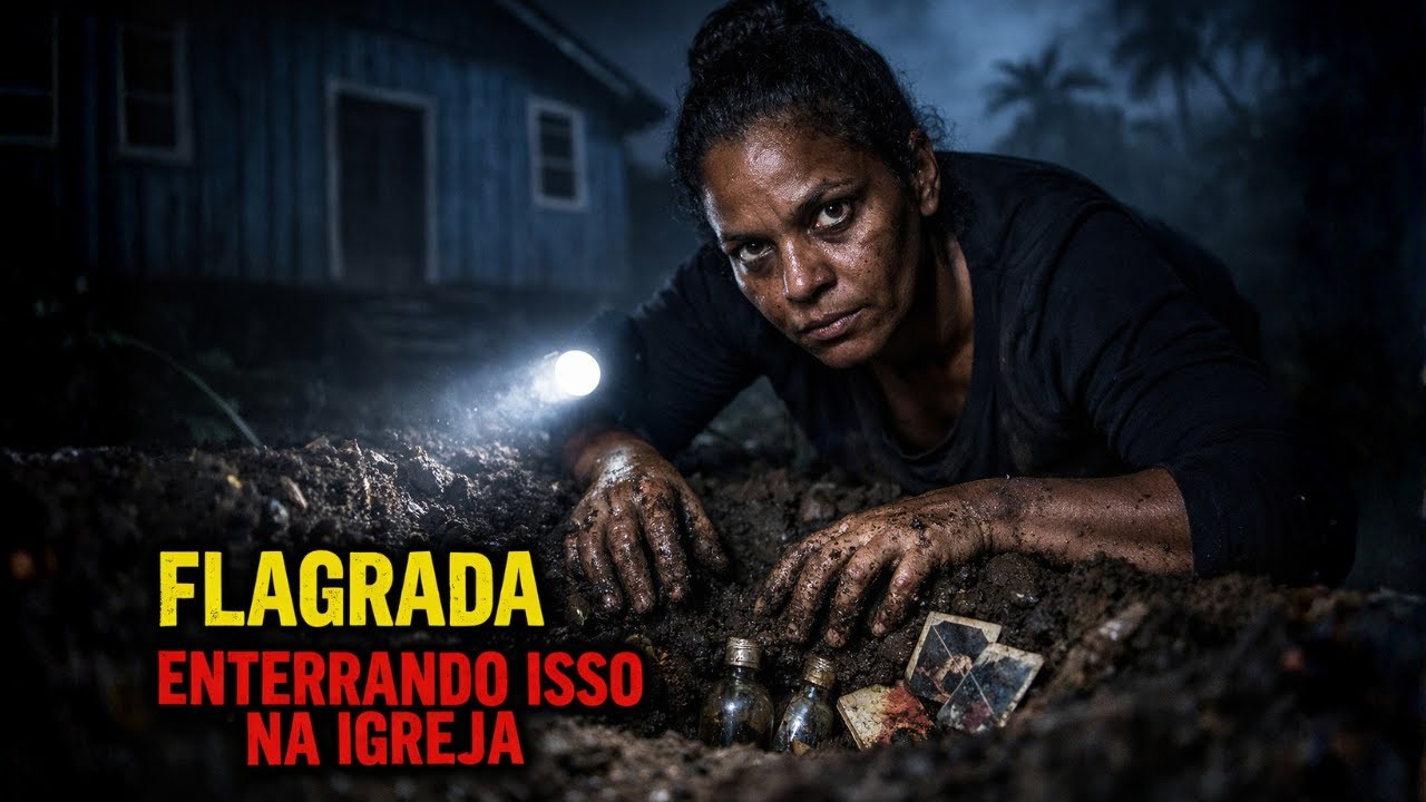 DIACONISA FOI FLAGRADA ENTERRANDO ISSO NO QUINTAL DA IGREJA NO MEIO DA NOITE