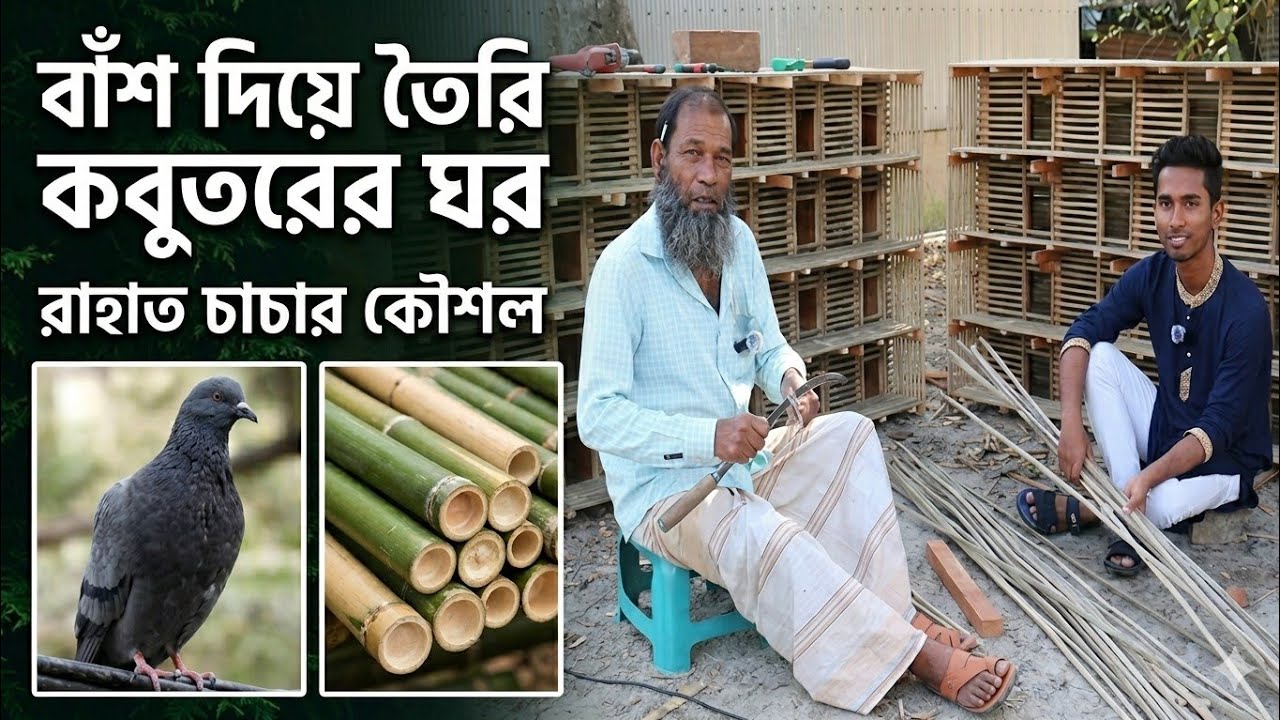 বাঁশের তৈরি ৪০ বছরের নিরাপদ রাহাত চাচার কবুতরের ঘর। বাঁশ দিয়ে কিভাবে তৈরি হয় কবুতরের ঘর