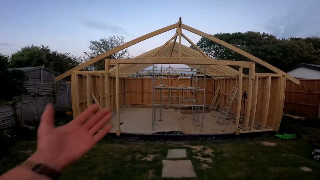Getting the roof Rafters on My Garden Office