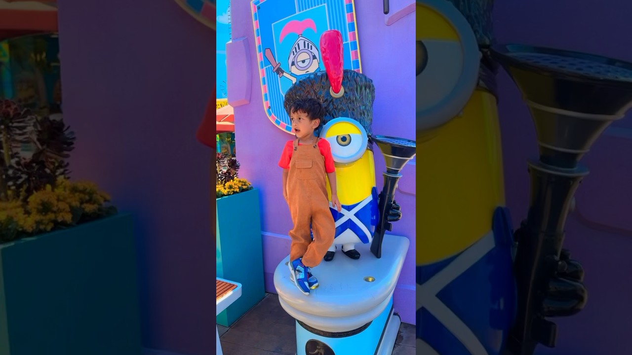 Cute baby posing with little💛💙👶 minion😂 #shorts